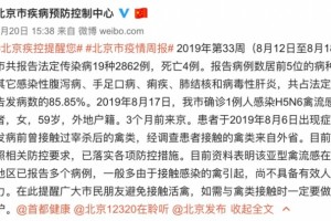 热点北京确诊1例H5N6禽流感！稳住别慌！