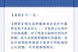 明医识药·药本相肿瘤化疗后一定会呈现吐逆的不良反应